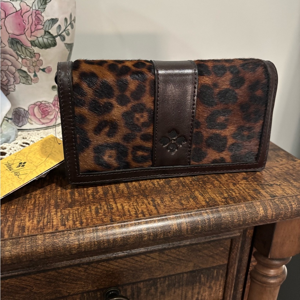 NWT Patricia Nash Leopard Fur Crossbody bag